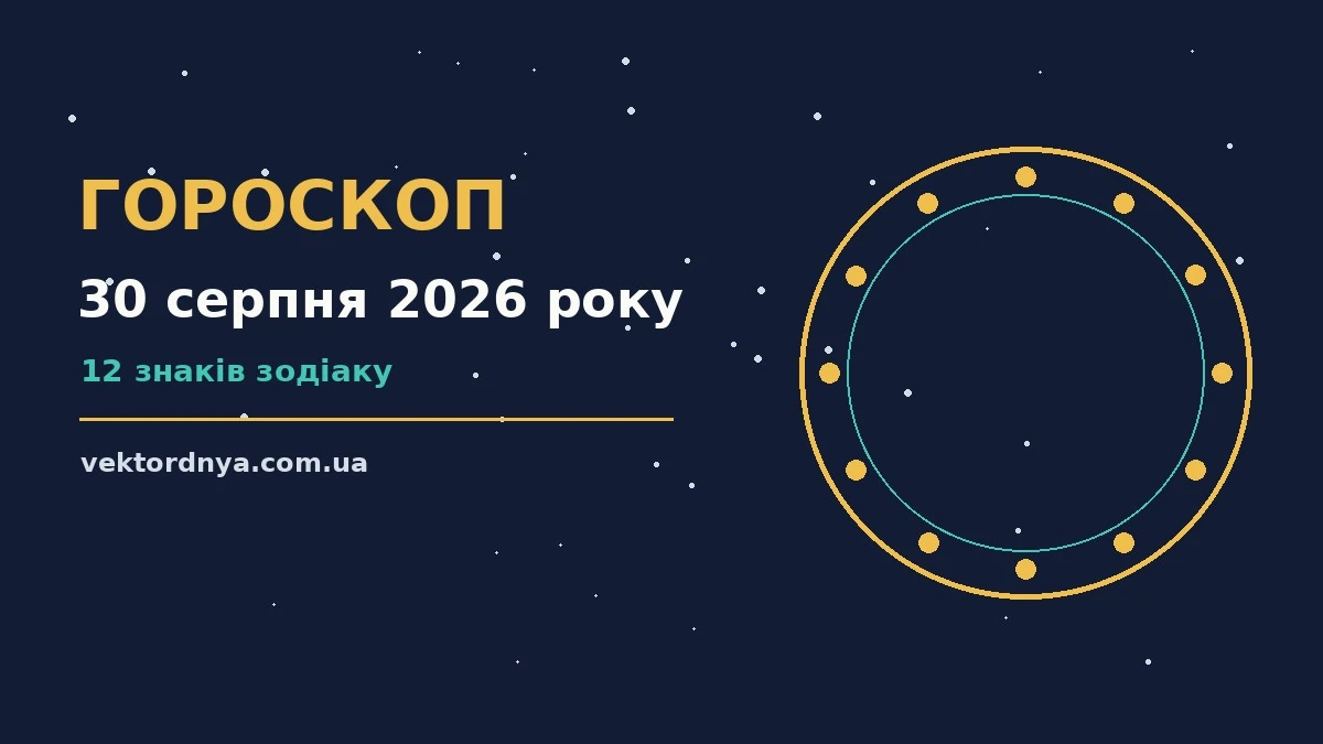 Недільний гороскоп на 30 серпня 2026 року: баланс роботи, відпочинку і стосунків