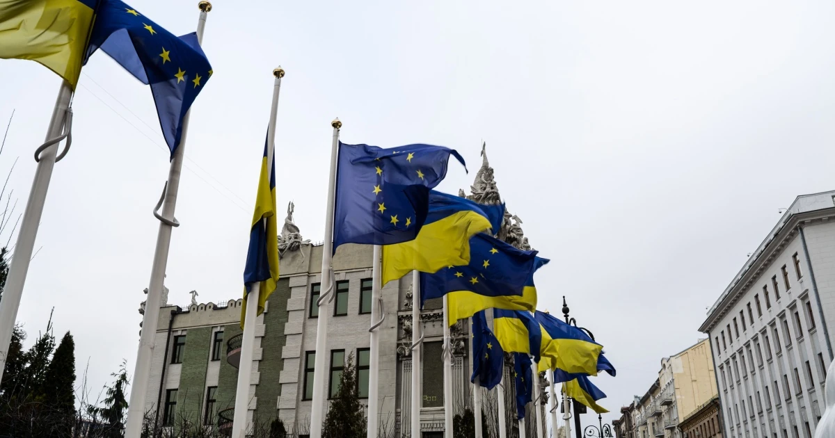 Зала засідань Ради ЄС під час схвалення траншу для України