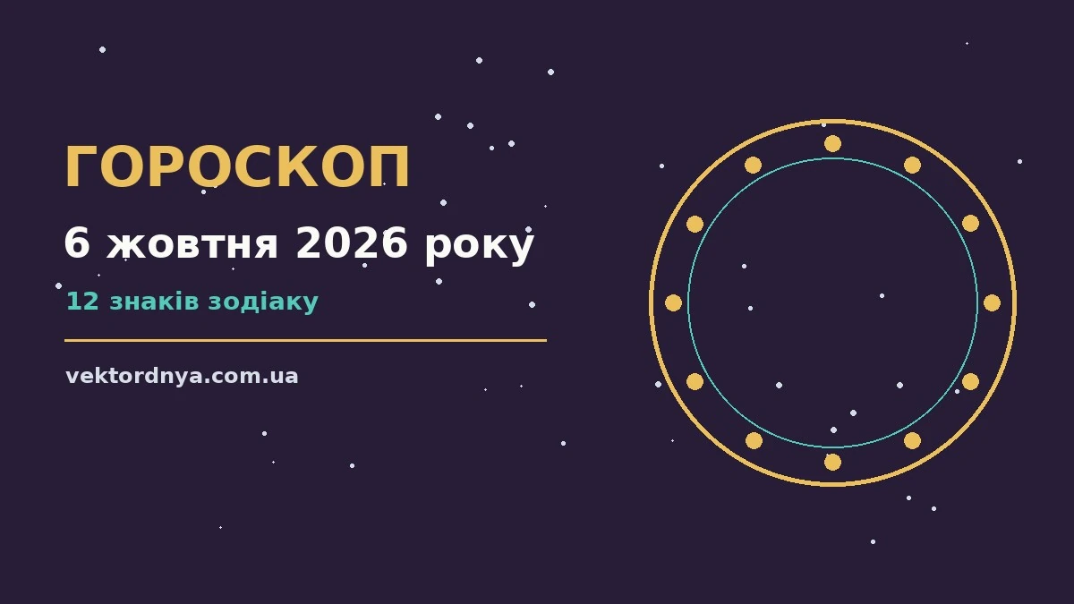 Щоденний гороскоп на 6 жовтня 2026 року: енергія дня, пріоритети, корисні звички
